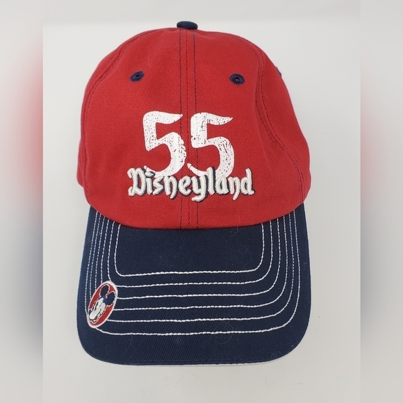 DISNEYLAND RESORT RED WHITE BLUE BASEBALL HAT 1955 EMBROIDERY LOGO UNISEX OS - Picture 1 of 14